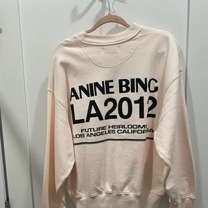 ANINE BING JACI WASHED PINK XS SWEATSHIRT